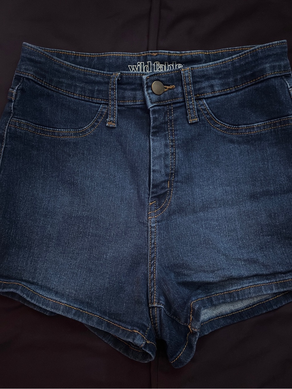 wild fable Dark Blue High Waist Denim Shorts